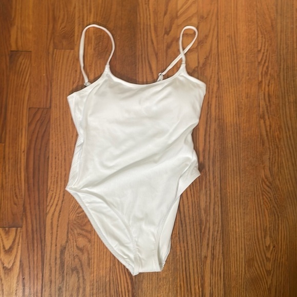 NWOT Andie The Amalfi One Piece LT Swimsuit Ribbed White size small tall - Picture 3 of 8